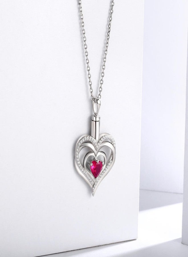 Sariel 925 Sterling Silver Heart Tree of Life Urn Necklace for Ashes Always in My Heart Keepsake Cremation Jewelry for Women (Heart Shape, July) - Image 2
