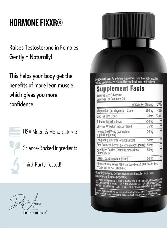 Fixxr Hormone Support by Dr. Amie | Women's Testosterone Booster | 30 Day Supply, 90 Capsules - Image 2