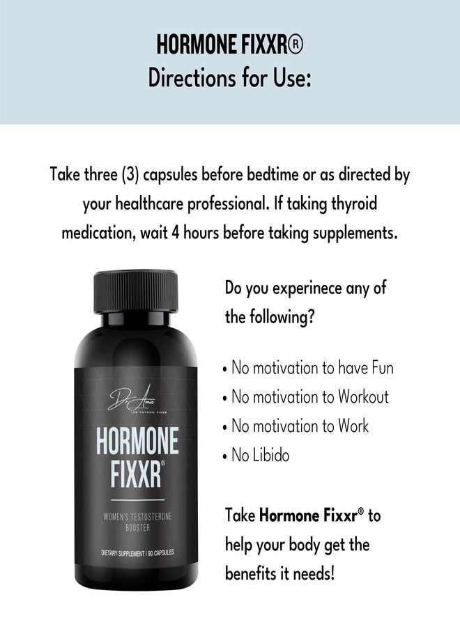Fixxr Hormone Support by Dr. Amie | Women's Testosterone Booster | 30 Day Supply, 90 Capsules - Image 5