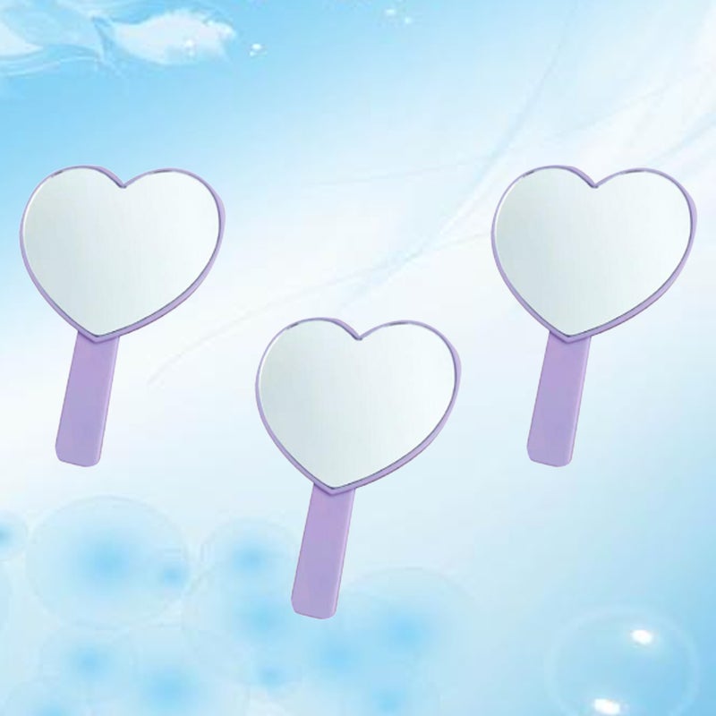 3Pcs Makeup Mirror Handheld Cosmetic Shaped Mirror Single Side ( ) - Image 3