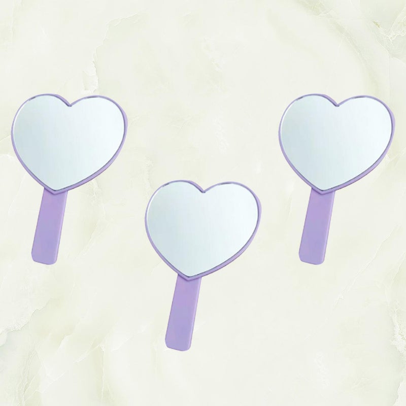 3Pcs Makeup Mirror Handheld Cosmetic Shaped Mirror Single Side ( ) - Image 1
