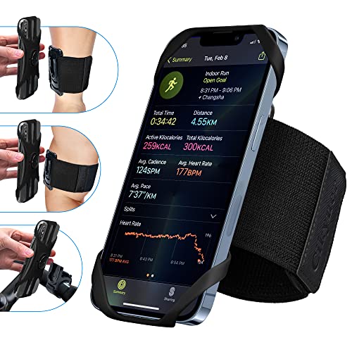 Cikyner Running Armband, 3 in 1 360° Rotatable & Detachable Sports/Bicycle Phone Holder for 4.5-7'' Smartphones, Ideal for Gym, Jogging, Hiking - Image 1