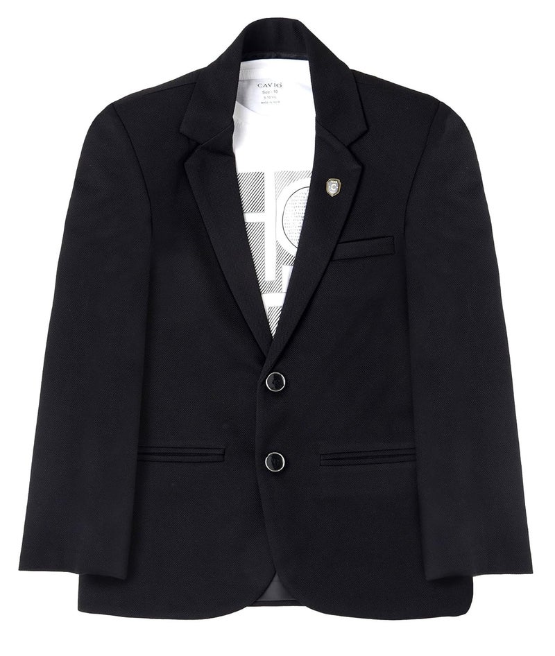CAVIO Boys Regular Fit Solid Blazer and T-Shirt - Image 1