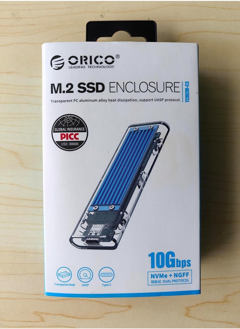 أوريكو - علبة ORICO NVMe SATA M.2 SSD - سرعة 10Gbps عبر USB 3.2 Gen2 - تدعم حتى 4TB - Image 1