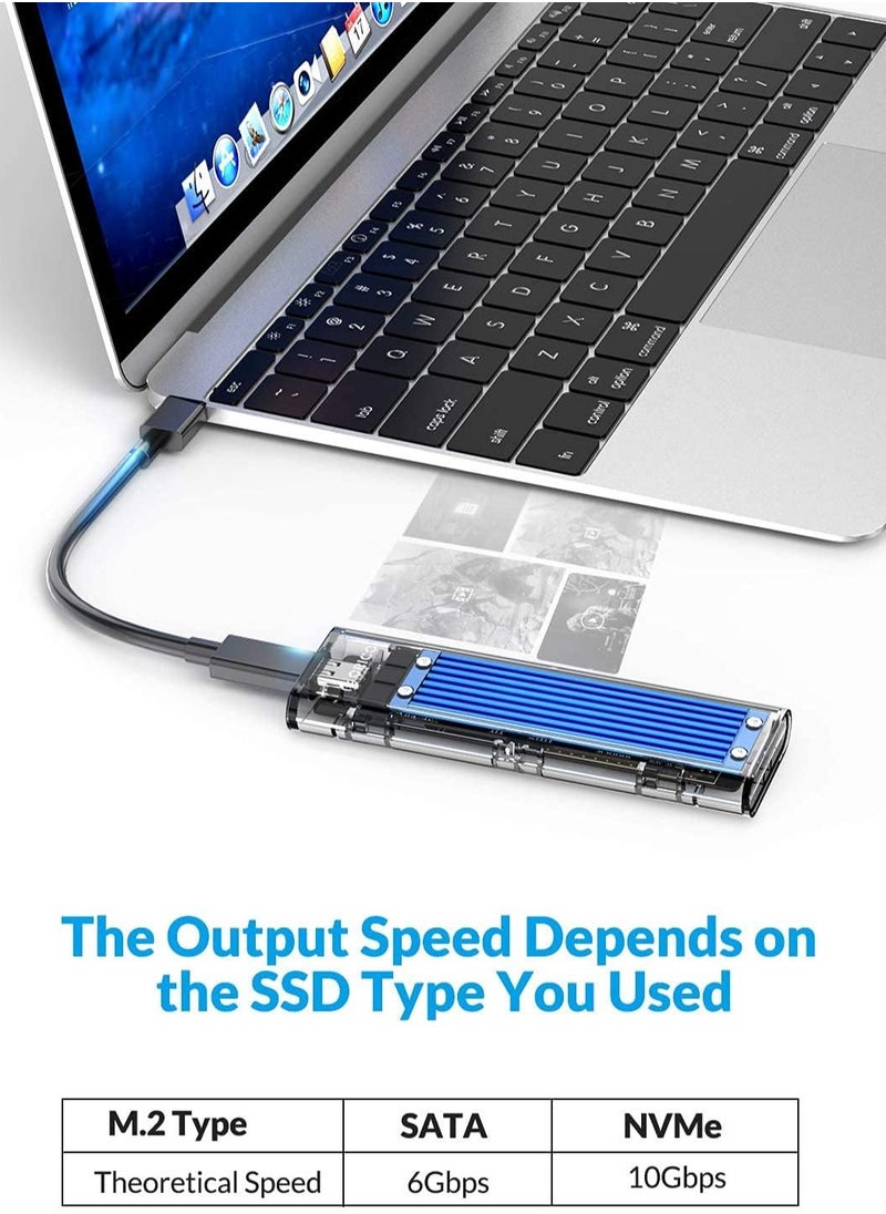 أوريكو - علبة ORICO NVMe SATA M.2 SSD - سرعة 10Gbps عبر USB 3.2 Gen2 - تدعم حتى 4TB - Image 1
