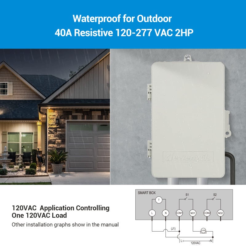 DEWENWILS Pool Timer, WiFi Timer Switch, Heavy Duty 40A 120-277 VAC 2HP, Compatible with Smart Phone, Alexa, Google Assistant, ETL Listed - Image 4