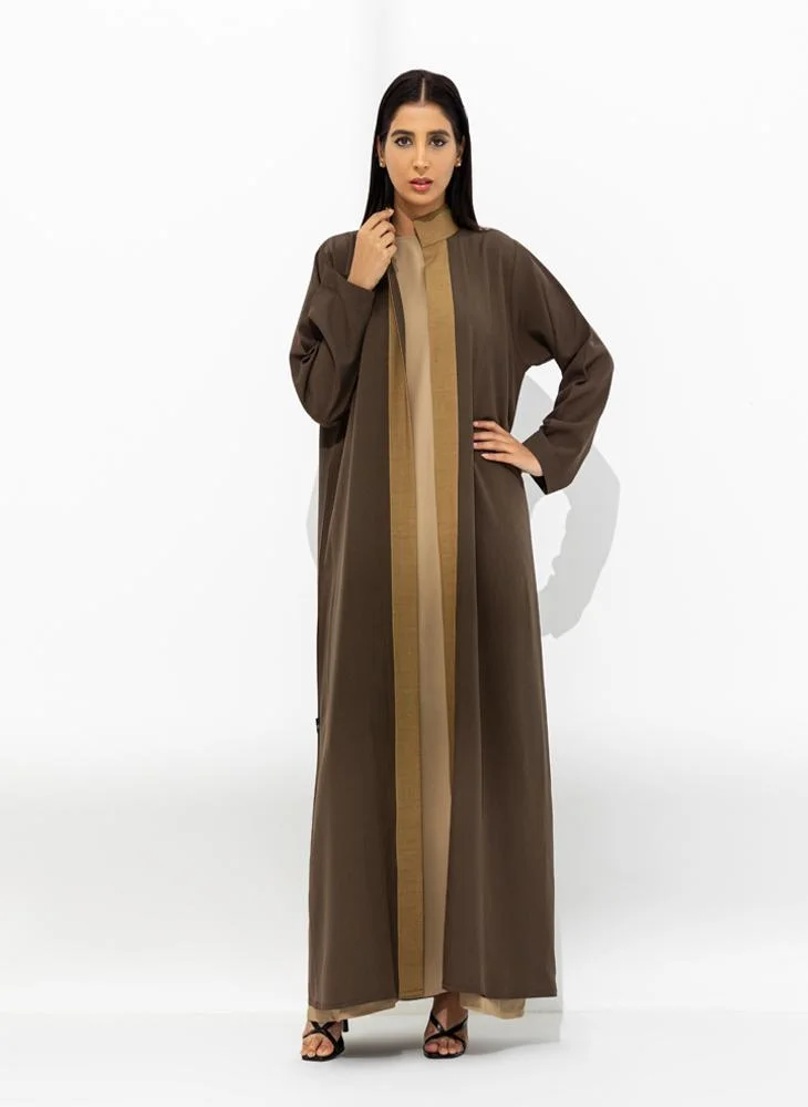 Meem by Mariyah Front open abaya with sheila