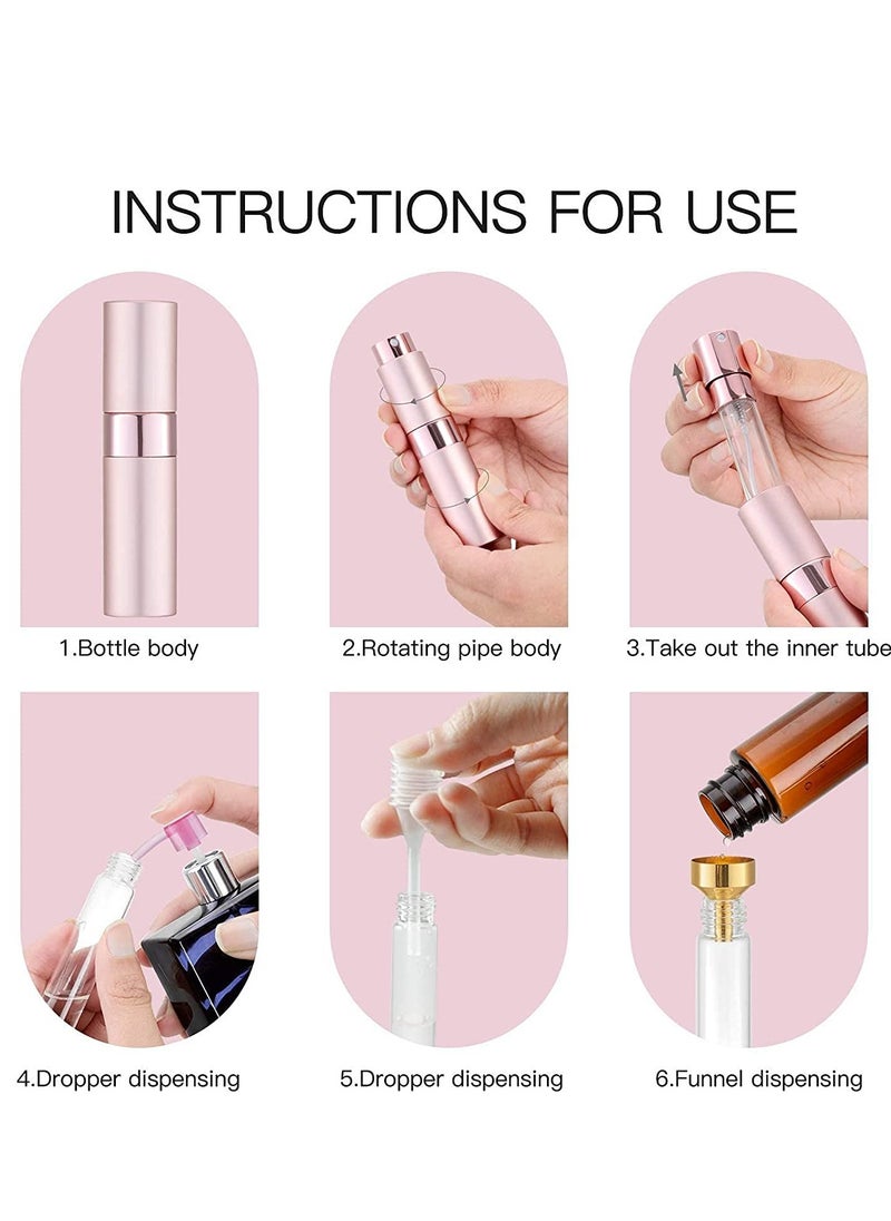 Generic Travel Perfume Atomizer Refillable, Mini Cologne Spray Bottle Empty, Small Aftershave Sprayer for Liquid Dispenser 5PCS 8ml (Five Colors)  - Image 5