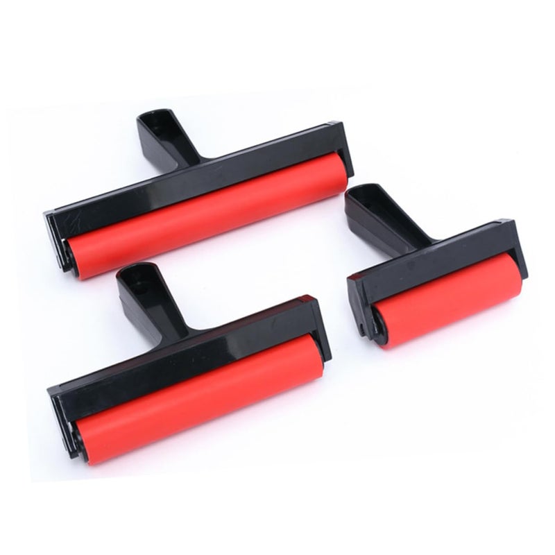 CORHAD Printmaking Brayer Roll Plastic Drum Embossing Tools Printing Roller Rubber Pressure Rollers Ink Paint Roller Painting Roller Stamping Brayers Ink Roller Embossed Rubber Cartridge Runner Glue - Image 1