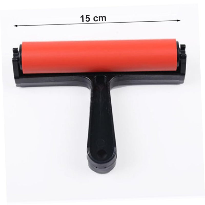CORHAD Printmaking Brayer Roll Plastic Drum Embossing Tools Printing Roller Rubber Pressure Rollers Ink Paint Roller Painting Roller Stamping Brayers Ink Roller Embossed Rubber Cartridge Runner Glue - Image 4