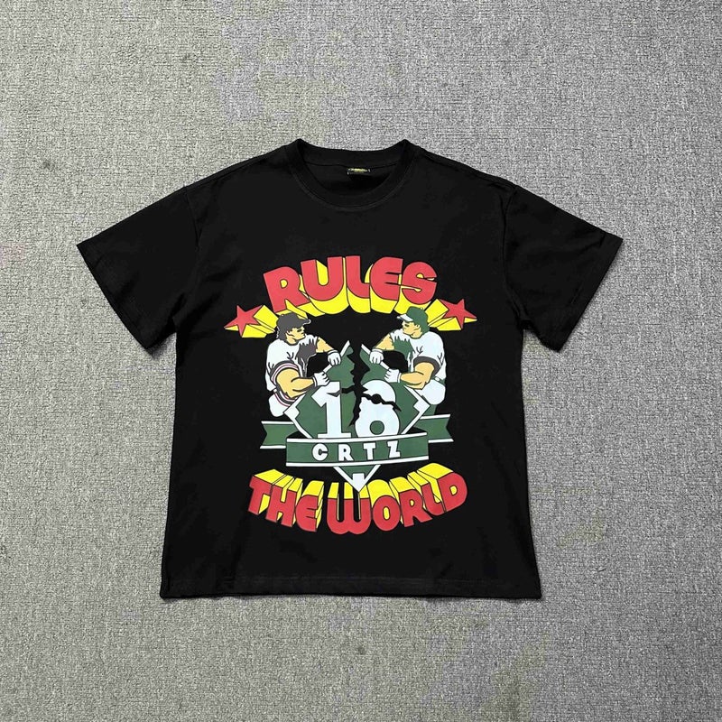 Meichao High Street Alcatraz Limited Athletes Striving For Competition Animation Pattern Printed Casual Loose Short-Sleeved T-Shirt - Image 2