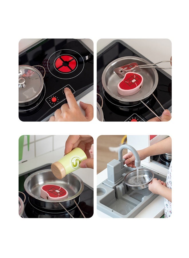 Kikibebe Wooden Simulation Cooker Set – with Water and cooking Sound Playset For Kids-Multicolor - Image 5