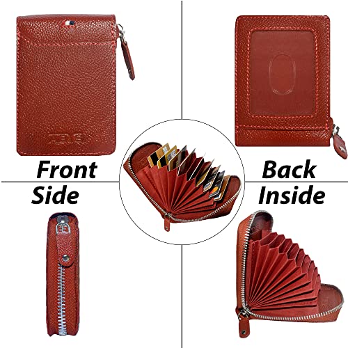 ABYS RFID Protected Genuine Leather Wallet||Card Case||Id Holder for Men and Women (Tan_8516HJ-HH) - Image 4