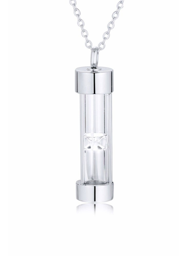 Perfume Necklace for Men, Hourglass Bottle Aromatherapy Locket Charm, Stainless Steel Non-Tarnish Chain  Jewelry Gift for Husband, Boyfriend - Image 2