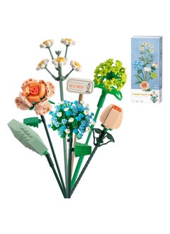 Y&D Mini Bricks Flower Bouquet Building Set - Artificial Flowers Chamomile 680 Pieces Block for Botanical Collection Ages 8-12 Years Old Girl Gift (Hydrangea/Rose/Camellia)  - Image 1
