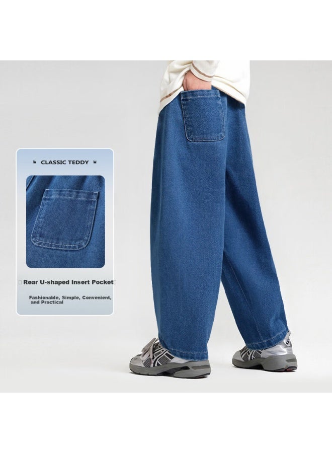 Classic Teddy Boys' Denim Jeans Children's Pants Mid-child Spring Fashion Long Pants Curved Cut Light Blue 110 - Image 2