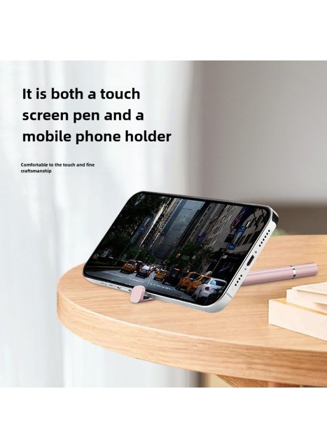 3-in-1 Multi-functional Mobile Phone Stand Touch Pen Ballpoint Pen Round Disk Capacitive Tablet Handwriting-Color:Three-in-one White [disc Pen + Ballpoint Pen + Mobile Phone Bracket]]  - Image 3
