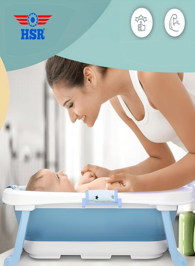 HSR Portable, Foldable Baby Bathtub, Baby Bath Tub with Soft Cushion, Baby Bathtub Newborn to Toddler 0-3 Year, Portable Travel Baby Tub - Image 3
