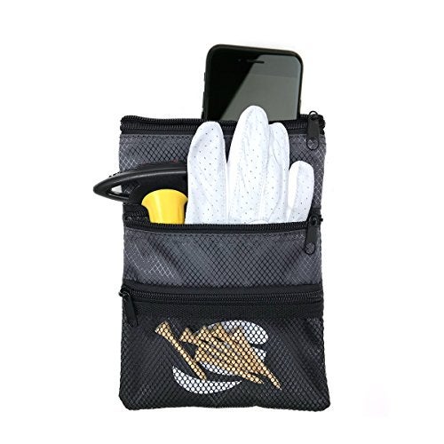 Orlimar Golf Detachable Accessory & Valuables Pouch, Sage Grey, Golfing Accessories for Men and Women, Tee Cell Phone Essentials Holder, Golf Bag Organizer with Clip - Image 3