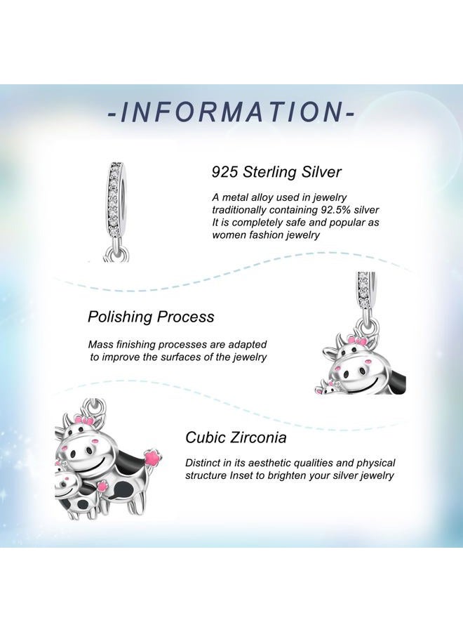 YUMINN Animal Series Charms for 925 Sterling Silver for Women's Bracelets & Necklaces Dangle Pendant for Christmas Day Valentine's Day Mother's Day Jewelry Gifts for Women, Silver, Cubic Zirconia - Image 3