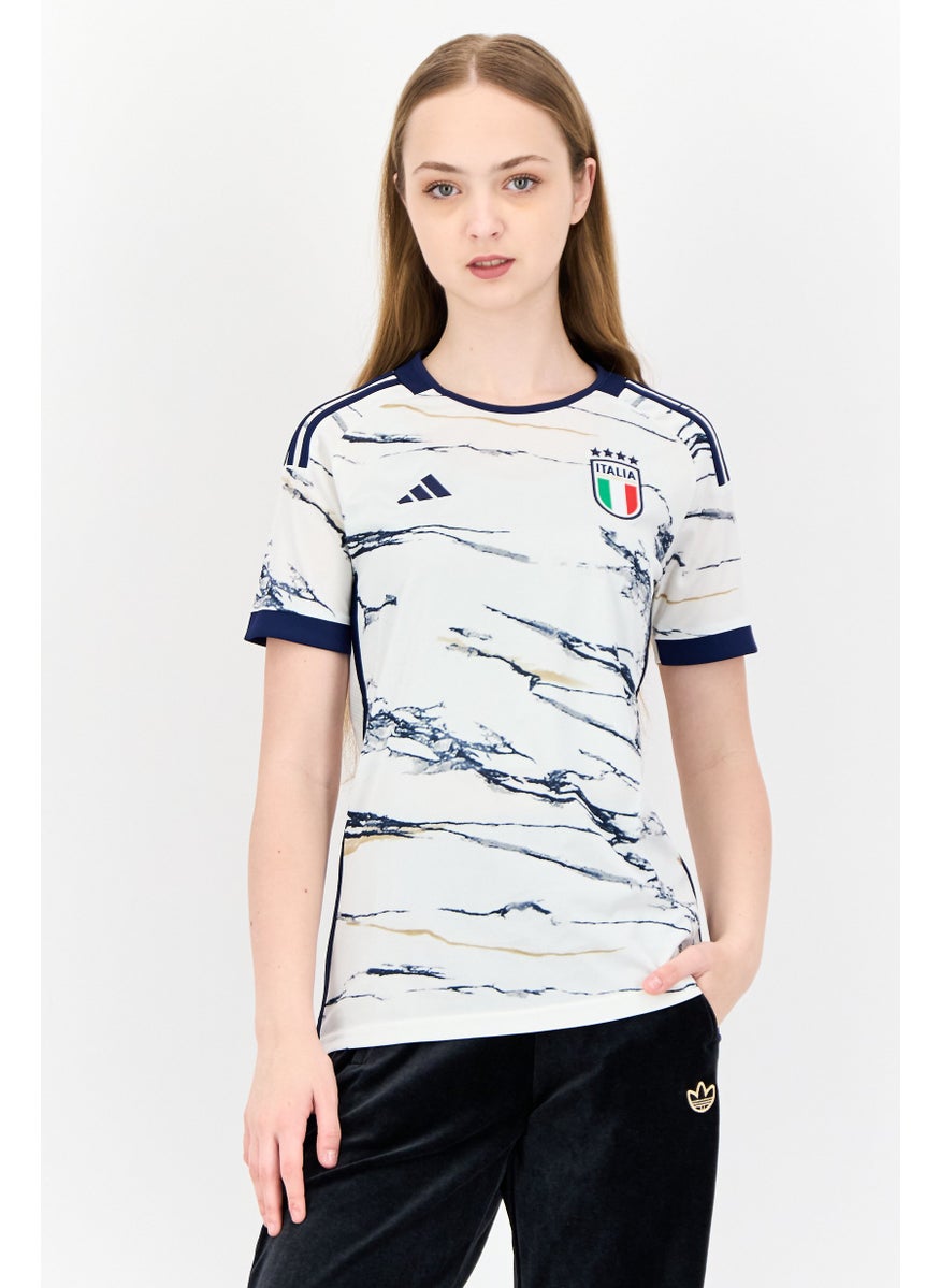 Adidas Women Sportswear Fit Short Sleeve Italia Football Jersey, Multicolor  - Image 1