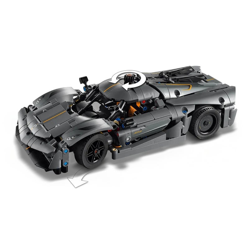 LEGO - Technic Koenigsegg Jesko Absolut Grey Hypercar 801 Pieces - 42173 - Image 4
