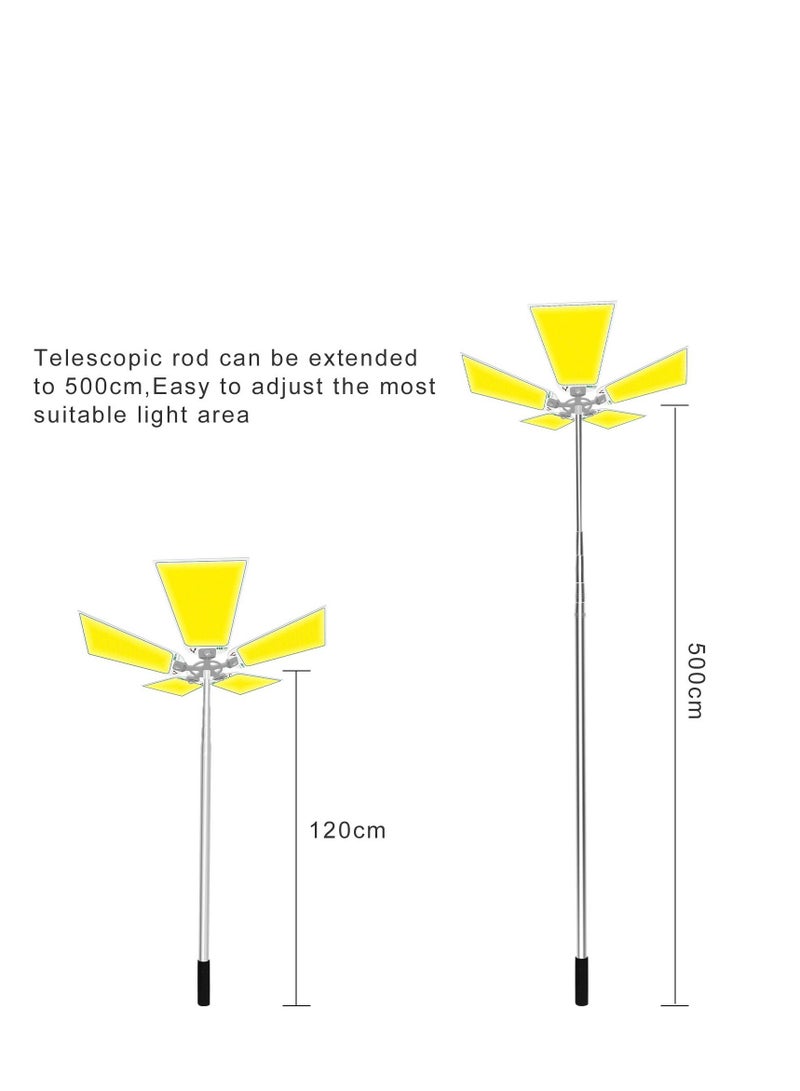 مصباح تخييم 360 ضوء ، مصابيح وفوانيس محمولة تلسكوبية 12 فولت ، مصباح شارع قابل للإزالة فائق السطوع 15000 لومن ، إضاءة موقع العمل في الهواء الطلق في حالات الطوارئ في الفناء الخلفي - Image 2