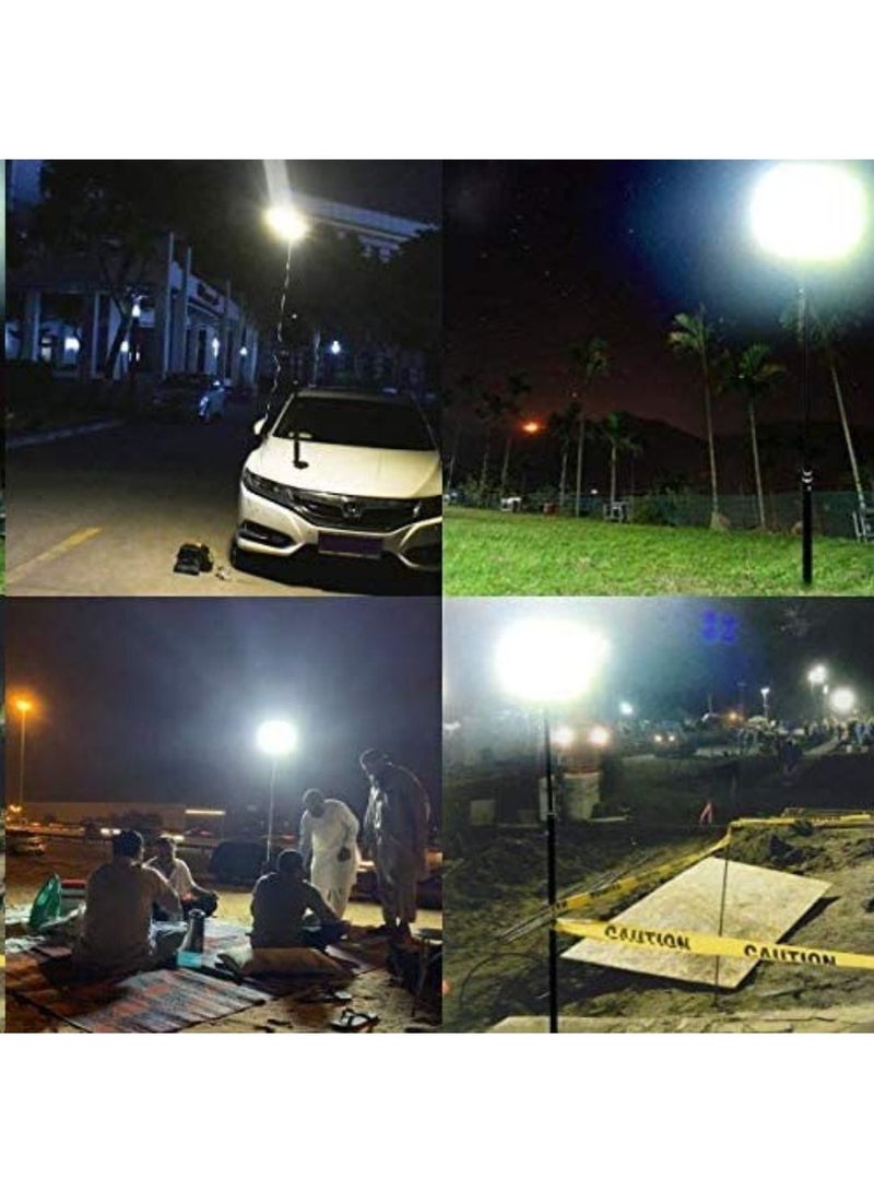 مصباح تخييم 360 ضوء ، مصابيح وفوانيس محمولة تلسكوبية 12 فولت ، مصباح شارع قابل للإزالة فائق السطوع 15000 لومن ، إضاءة موقع العمل في الهواء الطلق في حالات الطوارئ في الفناء الخلفي - Image 3