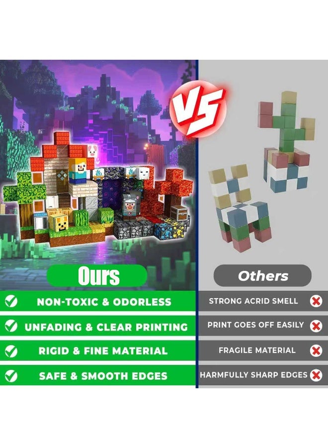 150 PCS Magnetic Blocks (More Pieces) - 2cm Magnet Cubes, Build Your Own Magnet Worlds | STEM Sensory Toys for Toddlers & Kids Ages 3-10, Classroom Gifts - Image 4