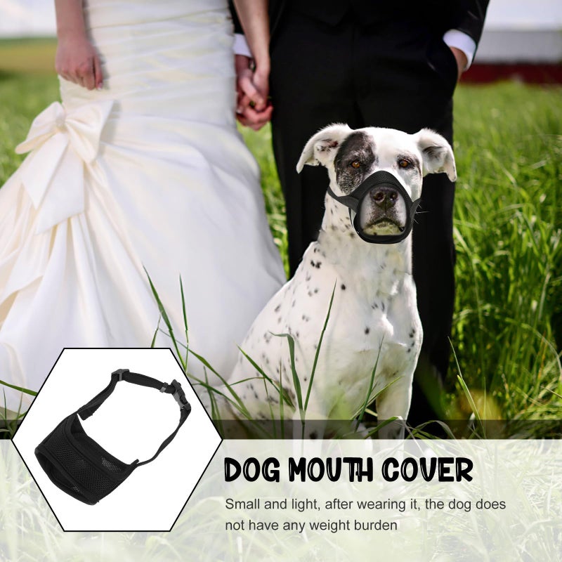 Reflective Black Adjustable Dog Muzzle Anti Chewing Breathable For Medium Dogs - Image 5