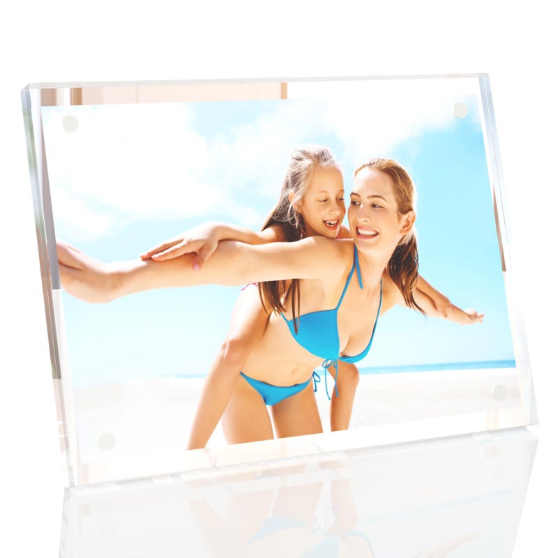 HELPLEX Picture Frames  1 Pack 4x6 inch Acrylic Picture Frame Clear 4 x 6 Photo Frames Magnetic Picture Frames Ready for Tabletop Display  Effectively Protect Photos from Fading and Yellowing - Image 1