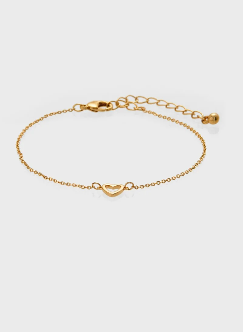 FOREVER 21 Layered Heart Charm Bracelet Set