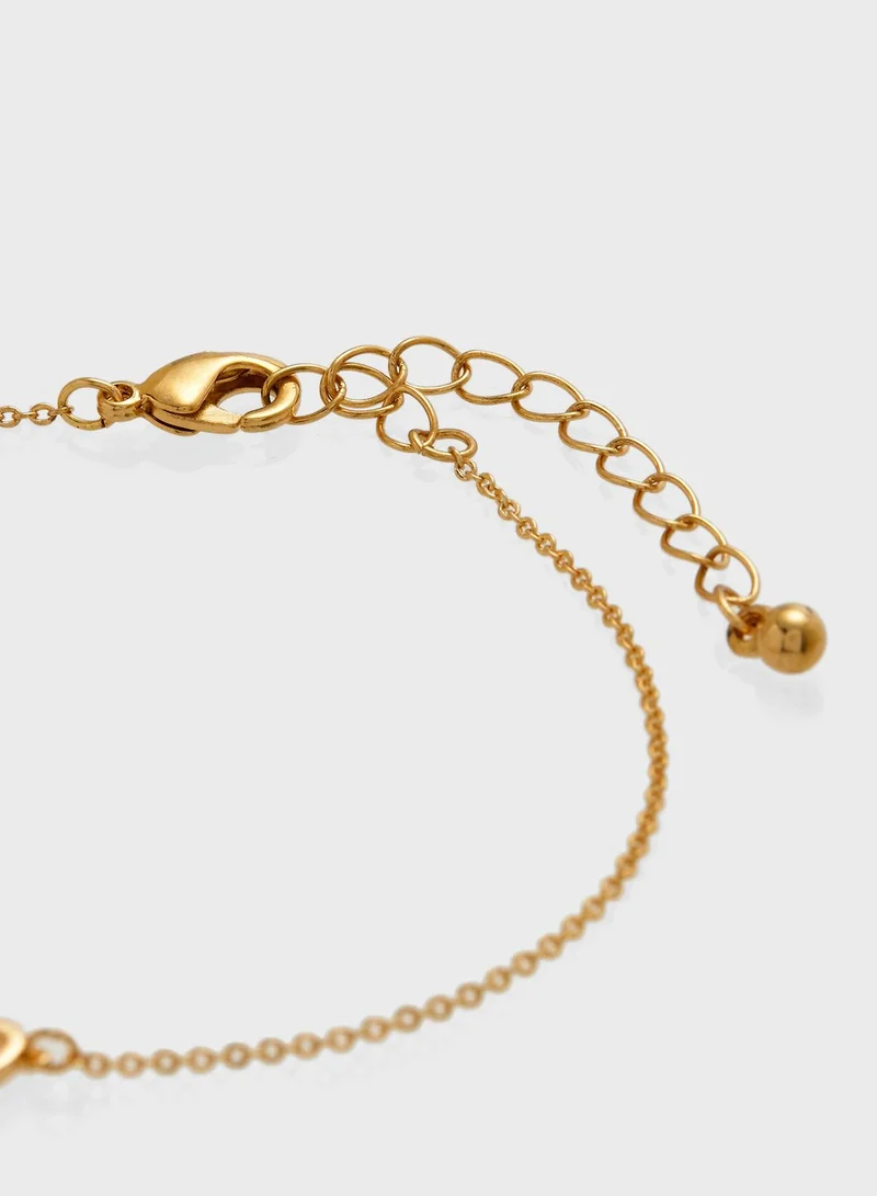 FOREVER 21 Layered Heart Charm Bracelet Set