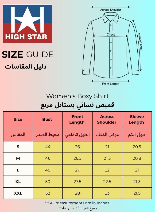 HIGH STAR Women's Yellow 100% Cotton Printed Button Down Boxy Shirt  - Image 4