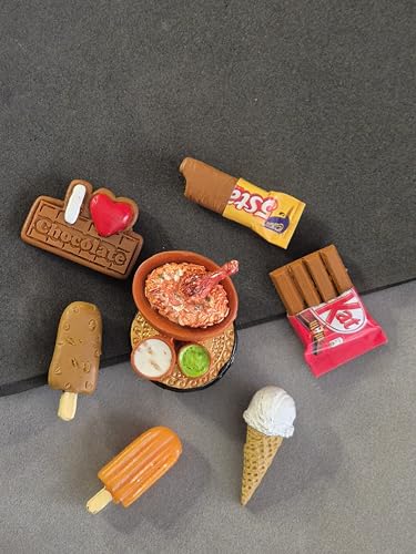 DT DECTONE Combo Pack of 7 Fridge Magnet Chocolate Ice Cream Miniature Food 3D Fridge Magnet Best Souvenir Gift 100% Made in India - Image 1