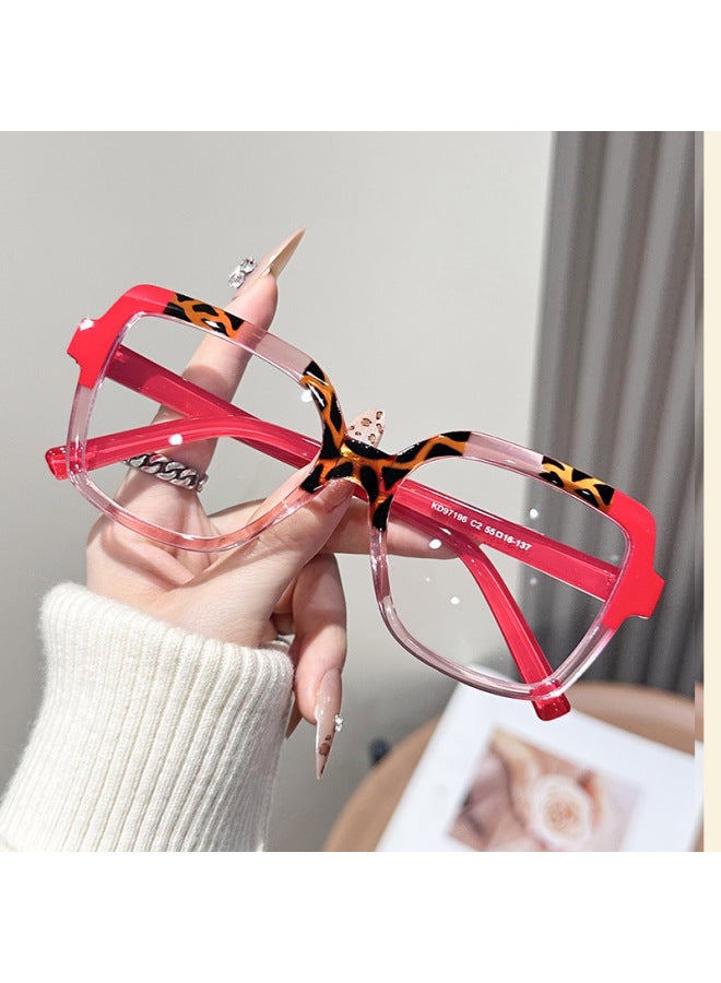 نيو نظارات New Box Color Contrast Hd Vision Fashion Color Change Anti Blue Light للنساء - نظارات Flat Light - Image 3