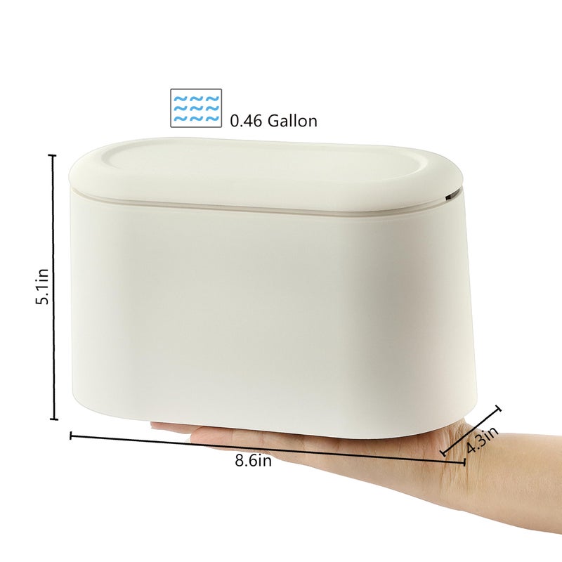 XZZWLL Mini Trash Can for Desk, Tiny Plastic Countertop Garbage Can with Lid, Easy to use and Keep Desktop Clean for Vanity, Bedside, Bathroom and Kitchen with 3 Rolls Trash Bags - Image 2