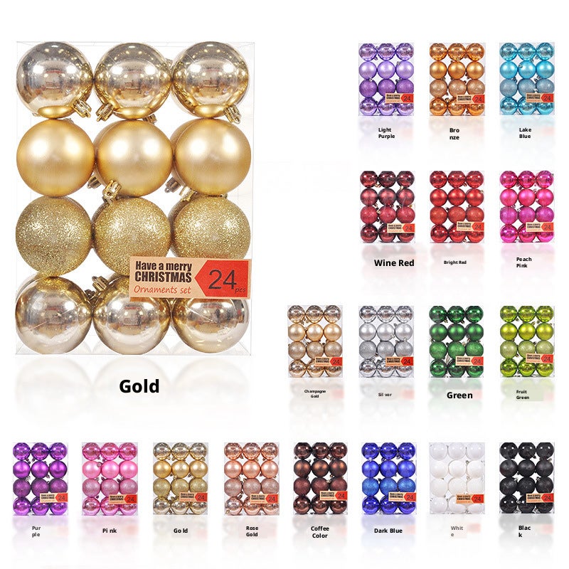 Y&D Christmas Ornaments Set,24 Pcs/Set Christmas ball Assorted Designs, Christmas Tree Balls Ornaments Hanging Decoration - Image 2
