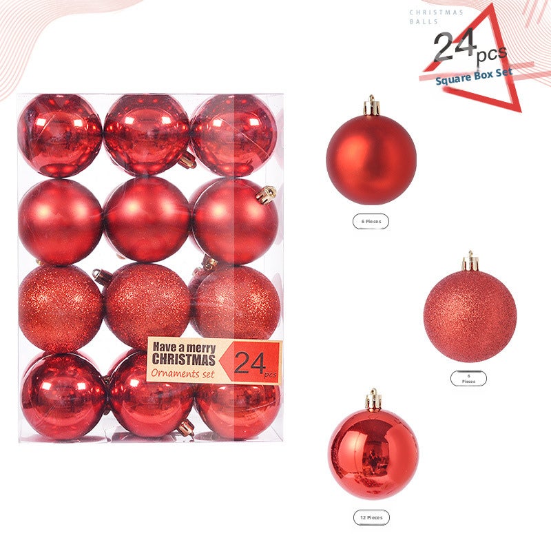 Y&D Christmas Ornaments Set,24 Pcs/Set Christmas ball Assorted Designs, Christmas Tree Balls Ornaments Hanging Decoration - Image 1
