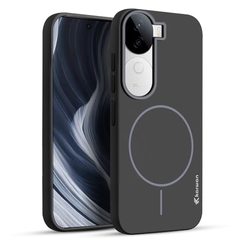 KARWAN®️Magnetic Ultra Slim-Fit Back Case Cover for Vivo V40E |Hard PC Case Cover| Ultra-Thin & Light Weight with [Ultra Premium Feel] Case for Vivo V40E(6.8")(Black) - Image 1