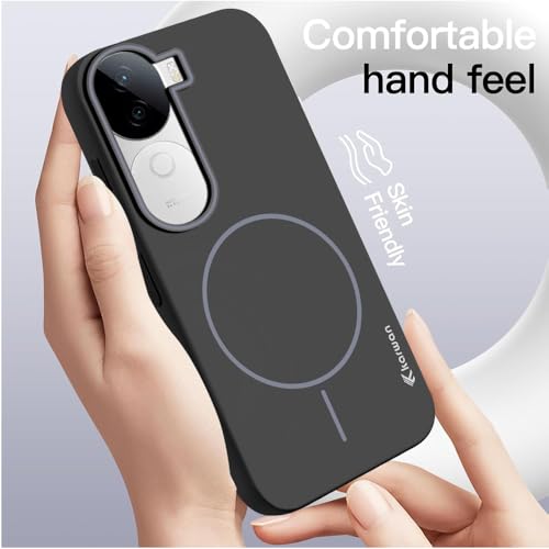 KARWAN®️Magnetic Ultra Slim-Fit Back Case Cover for Vivo V40E |Hard PC Case Cover| Ultra-Thin & Light Weight with [Ultra Premium Feel] Case for Vivo V40E(6.8")(Black) - Image 2