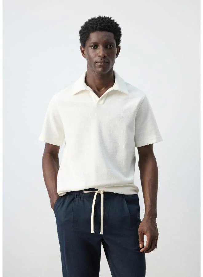 Regular-fit textured polo shirt