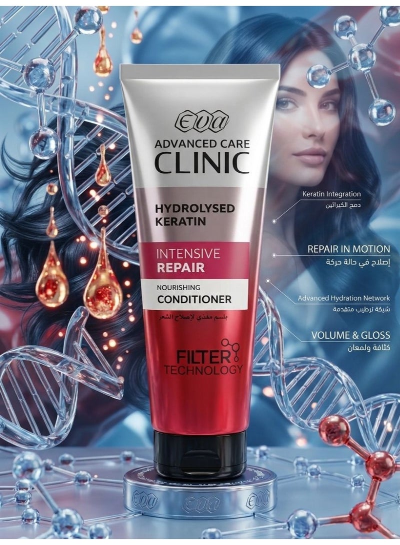 Eva Advanced Care Clinic Intensive Repair Nourishing Conditioner with Hydrolyzed Keratin, 230ml - Image 2