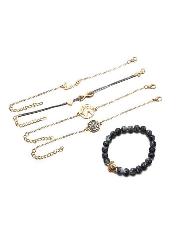 NIBEMINENT - 5-Piece Map Love Fashion Bracelets - Image 1