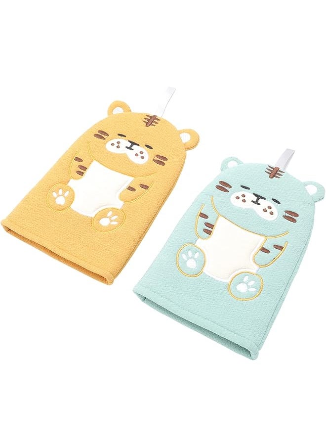 erorex Baby Bath Mitt Washcloths Gloves Kids Bath Sponge Cartoon Mitts Washcloths For Toddler Bath And  - Image 1