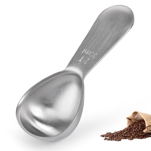 Doosu 2 Tablespoon Coffee Scoop 188 Stainless Steel Heavy Duty Measuring Spoon with Short Handle Food Grade Metal Tbsp Scoop for Ground Coffee Beans Tea Sugar Powder 30ml - Image 1