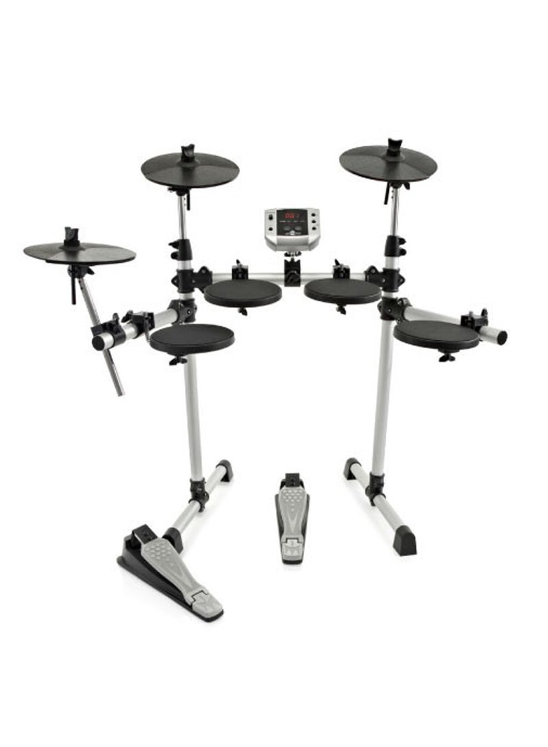 Medeli DD400 Digital Drums Series – Electronic Drum Set | 7 Pads | 108 Sounds | 10 Kits | Silver - Image 1