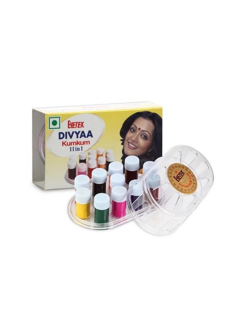 Liquid Kumkum Bindi: 11 Color 1.5gm Each - Eyetex Divyaa Kumkum