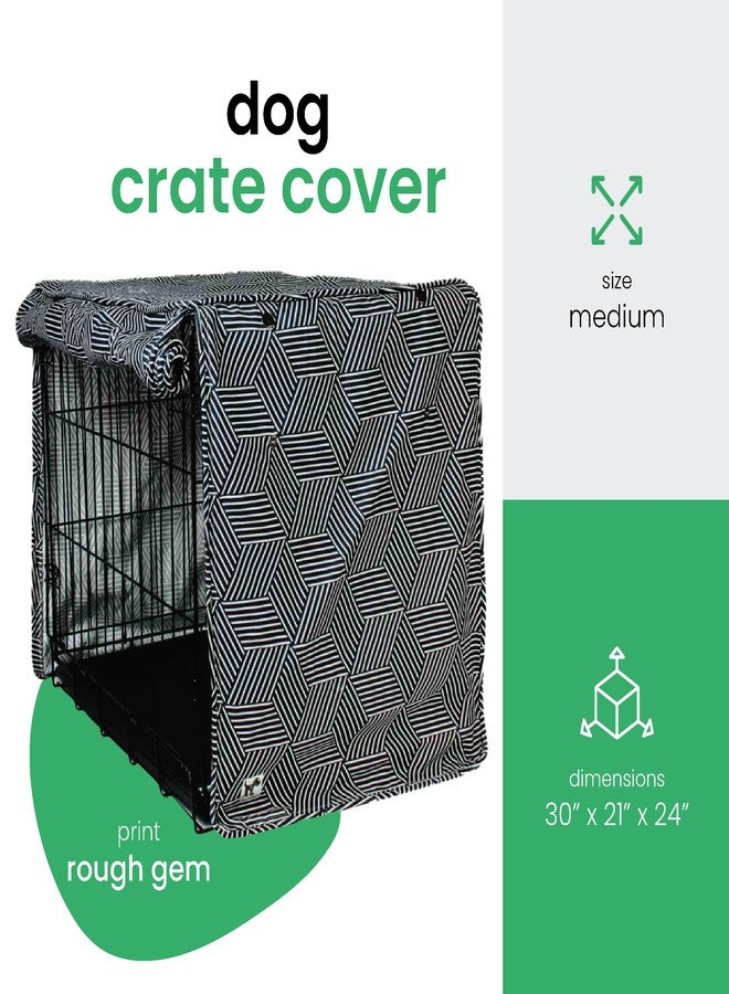 Molly Mutt Rough Gem Dog Crate Cover, 100% Cotton Canvas Cover with 2 Roll-Up Panels, Ideal for Dog or Cat Crate, Durable, Washable, and Free of Harmful Chemicals, 30" x 21" x 24" - Image 2