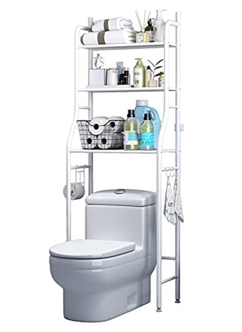 3 Tier Stainless Steel Toilet Cabinet Rack White